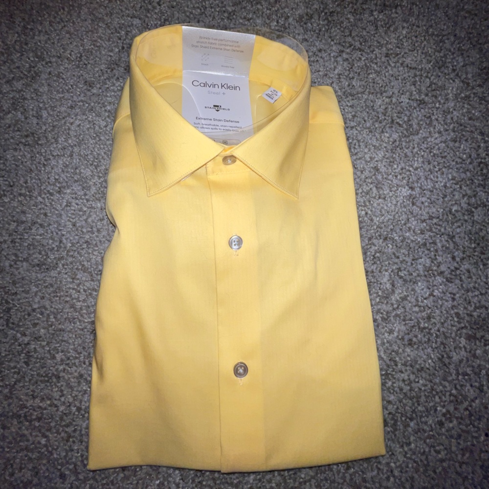 Yellow Calvin Klein dress shirt